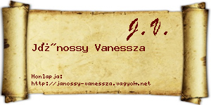 Jánossy Vanessza névjegykártya
